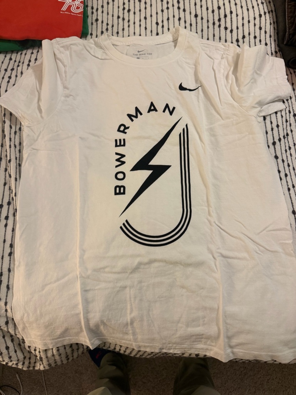 Nike White Bowerman Graphic Short Sleeve Tee